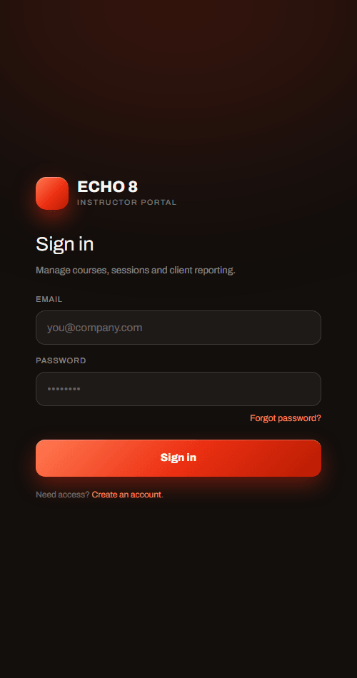 Echo 8 Mobile View