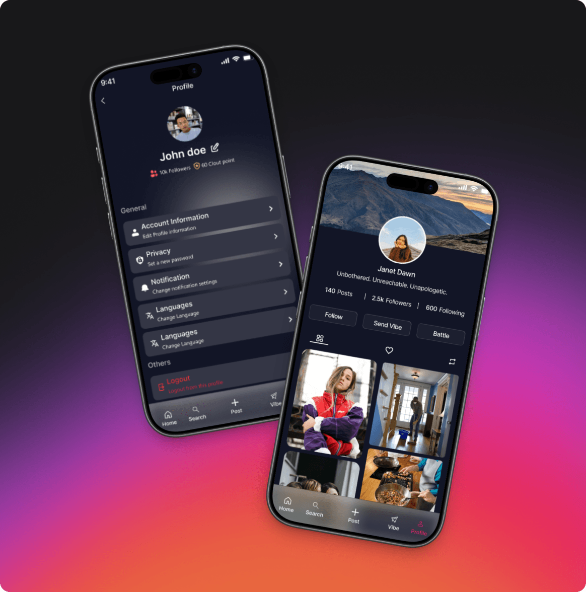 User Profiles & Ratings