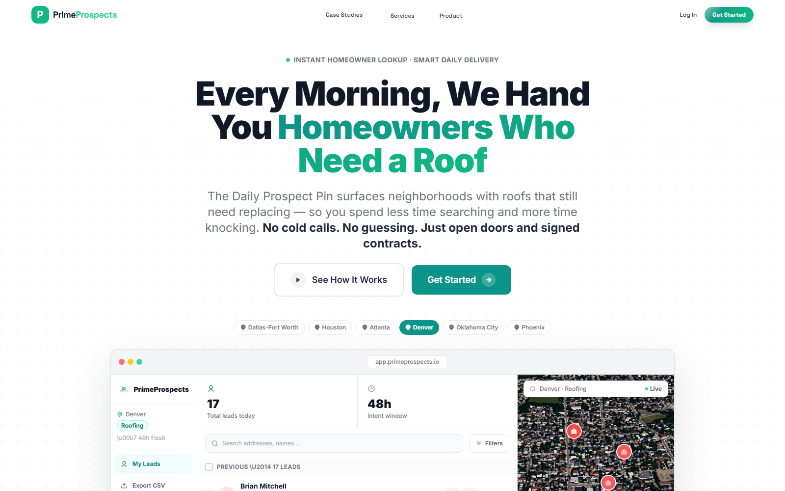 PrimeProspects — Roofing Lead Engine - Hero Image