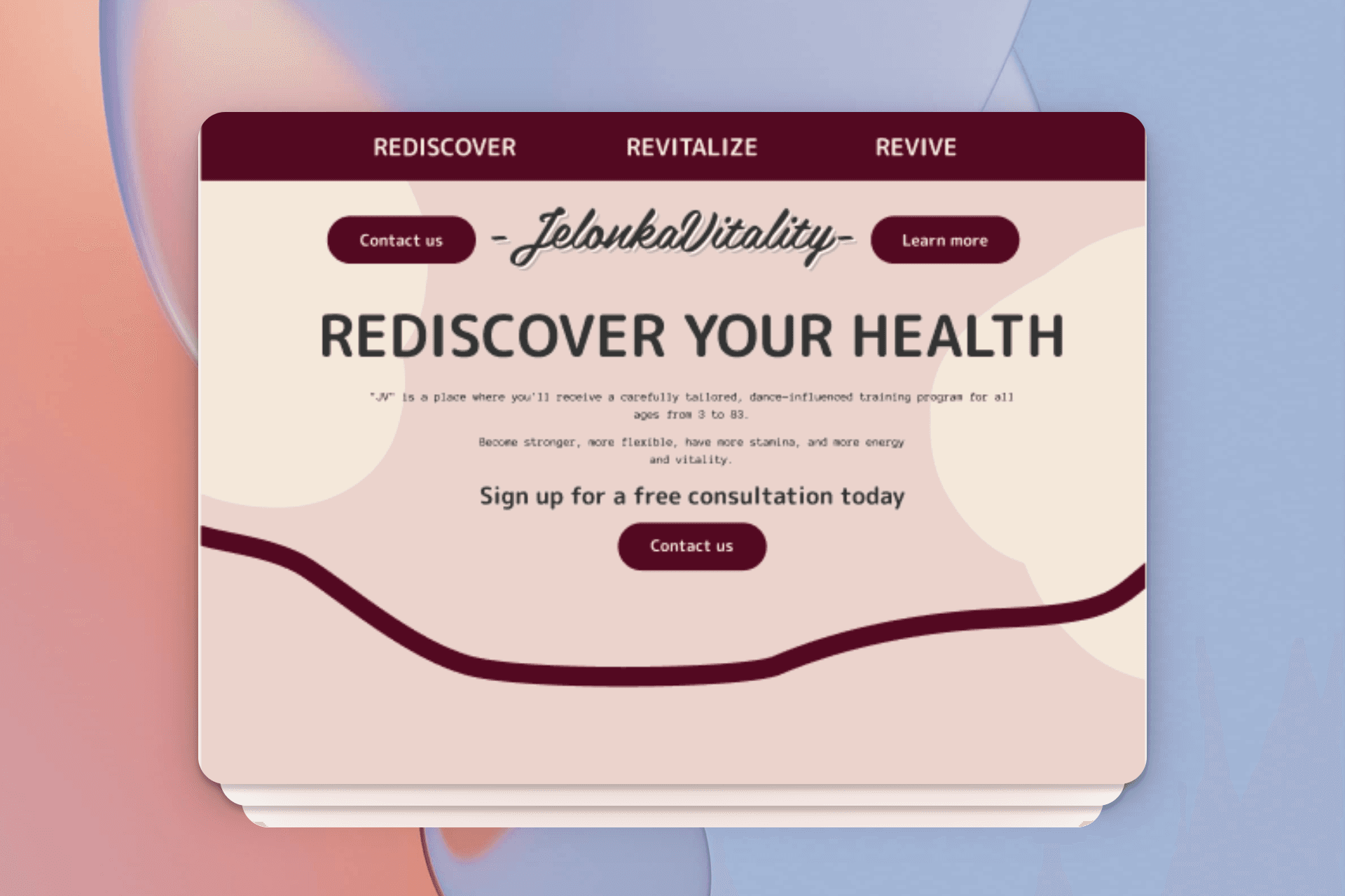 Web App Development for Fitness Studio